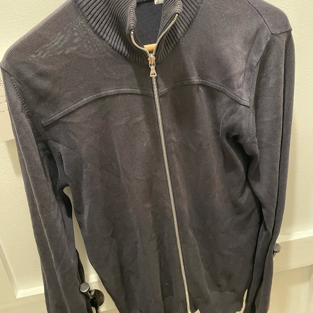 Men’s Prada navy zip sweater